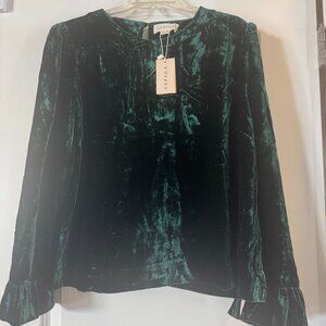 Aspiga Green Velvet Top NWT